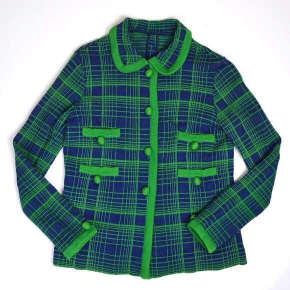 Vintage Jackets & Blazers - Vintage 60s 70s Knit Plaid Blazer Jacket